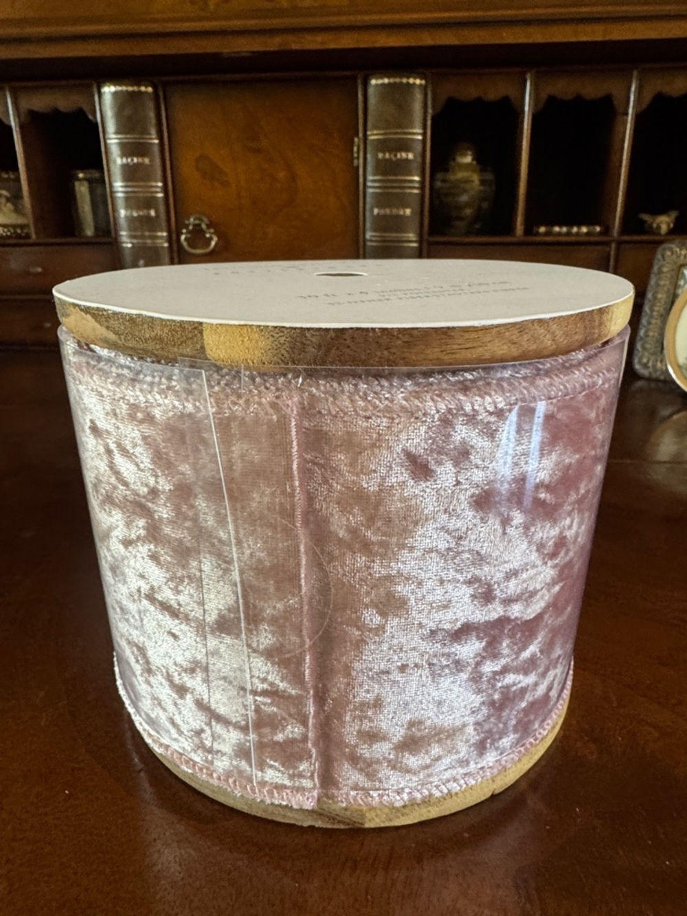 LoveShackFancy Pink Crushed Velvet Ribbon Spool 30 ft New! - Picture 4 of 4